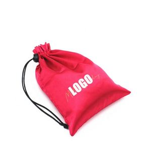 Sac de voyage personnalisé en satin avec cordon de serrage pour extensions de cheveux et perruques, pochette d'emballage en soie recyclable, idéal pour les cadeaux - Product Image 1