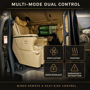 Siège de voiture réglable en cuir PU Tengyun S5B pour personnes âgées/handicapées avec fonctions pivotantes et de levage pour véhicules modifiés (Noir/Beige) 800*600*590 - Product Image 3