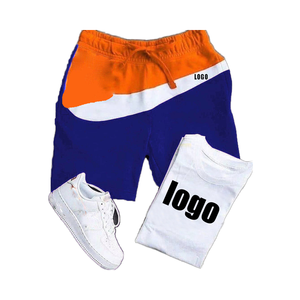 Ensemble de survêtement pour hommes <span class=keywords><strong>avec</strong></span> logo personnalisé tendance, jogging d'été, <span class=keywords><strong>2</strong></span> pièces, sport, gym, taille homme, short personnalisé <span class=keywords><strong>avec</strong></span> logo, ensemble de survêtement pour hommes - Product Image 1