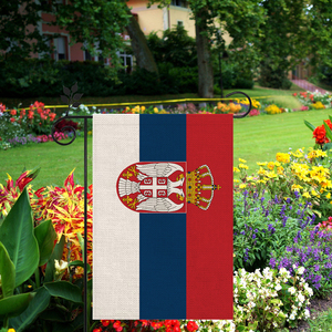 La décoration d'atmosphère unique de drapeau de jardin de cour de la Serbie peut être personnalisée 18*12 po - Product Image 2
