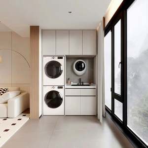 Armoire à linge sur mesure, armoire de balcon pour buanderie de balcon - Product Image 2