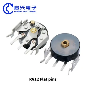 RV12 potensiometer roda jempol Putar Film karbon linier dengan saklar 5k 10k 100k detail produk