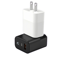 Pengisi Daya Cepat USB Tipe C PD 30W dengan Colokan AS Bersertifikasi ETL, Adaptor Daya Port Ganda untuk Perjalanan, untuk Ponsel dan Tablet