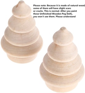 Piolo di legno Bambole Dipinto Albero Di Natale Ornamento FAI DA TE Incompiuti In Legno Albero di Natale per le Arti e Mestieri Kid Graffiti Disegno Giocattolo - Product Image 4