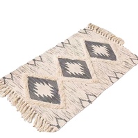 Vente en gros de tapis tufté en lin bohème pour la maison salon baie vitrée chambre à coucher tapis à franges tissé en coton