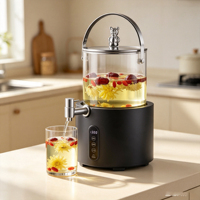 Samovar électrique turc avec fonction de maintien au chaud, design en verre pour usage domestique, garantie 1 an