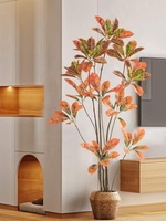 Codiaeum Variegatum Plante Artificielle 160 cm Faux Croton Palmier pour Intérieur Maison Bureau Décoration