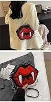 Halloween Horreur Sacs À Main Vampire Sac À Bandoulière Personnalisé Bucktooth Lèvres Bourse Femme Drôle Personnalité Niche Gothique Halloween Sac À Main