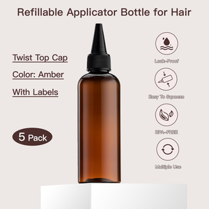 Empty 60ml 100ml 150ml Clear <b>Plastic</b> Hair Oil Squeeze Applicator Packaging Bottle With Twist-open Dispensing <b>Cap</b> - Product Image 3