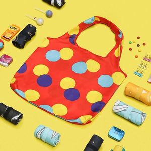 Sac fourre-tout pliable en polyester réutilisable à impression personnalisée, grand format, pour les courses au supermarché ou les courses alimentaires - Product Image 5