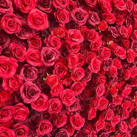 Mur de fleurs artificielles roses rouges pour décoration de mariage, toile de fond florale de simulation pour événements et fêtes