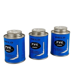 Boîte en fer blanc de 8 oz avec pinceau, récipient adhésif pour usage chimique, pour l'emballage du ciment PVC - Product Image 1