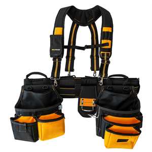 En gros, Tablier porte-outils professionnel durable à 26 poches avec bretelles pour charpentier et entretien, avec poches magnétiques - Product Image 2