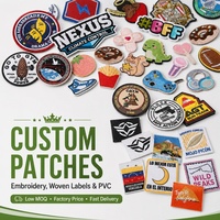 Patchs brodés personnalisés avec logo de créateur, à coudre ou thermocollants, pour vêtements de marque