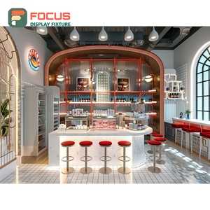 Mostrador de Servicio Contemporáneo para Cafetería, Acabado de Panel Blanco, Área de Exhibición de Bolsas de Café, Mostrador de Servicio para Barista - Product Image 6