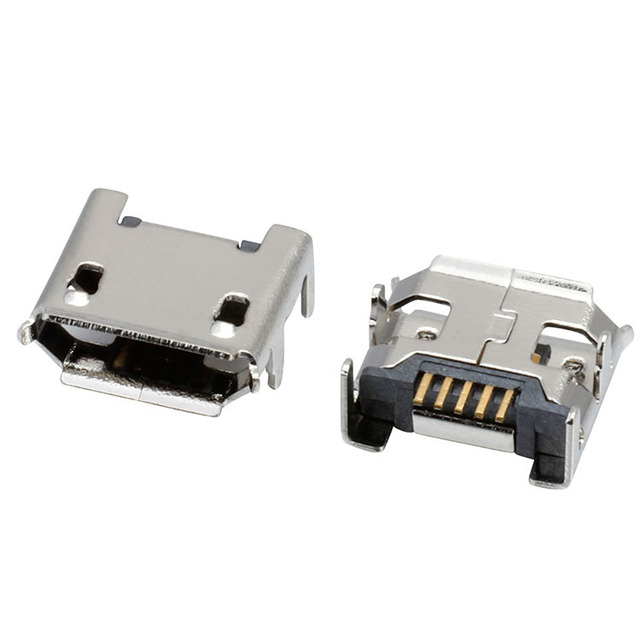 Customizable 5 Pin Female Usb 2.0 3.0 Connector Micro Usb c Connector Socket Dip Female Micro Usb Connector