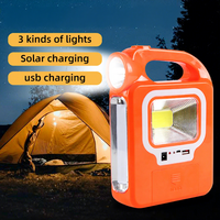Lampe torche portable d'extérieur IP65 EDC, lampe LED de camping, batterie externe grande capacité avec triple source lumineuse COB, en plastique, USB