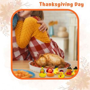 Novelty Thanksgiving Rubber Duckies (12 Pack) <b>Table</b> Centerpiece <b>Bath</b> Toys Kids Adults' Party Favors Bulk Turkey Pilgrim - Product Image 4