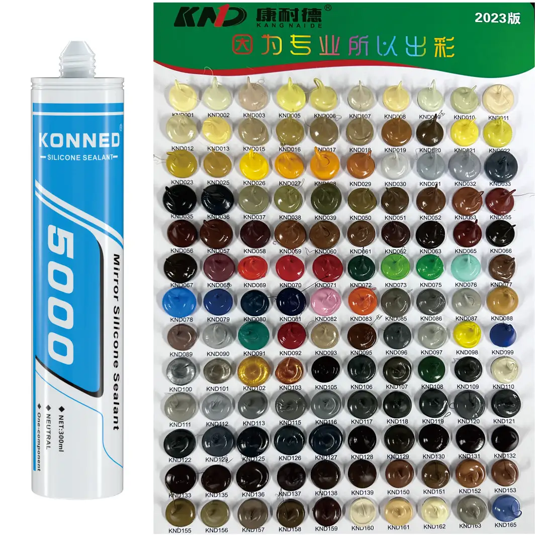 KONNED Mastic silicone à durcissement neutre et transparent haute performance Colle pour verre KND-5000 adhésif