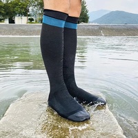 Chaussettes de plongée hautes en tricot imperméables personnalisées pour l'hiver, avec logo personnalisé, noires, vente en gros