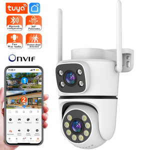 Tuya Smart 8MP Draadloze PTZ-beveiligingscamera voor buiten met dubbele lens, bewegingsdetectie, IP66 waterdicht, nachtzicht en tweerichtingsaudio - Product Image 1
