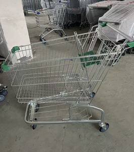 Chariot de courses pliable en acier galvanisé à mailles fonctionnelles pour supermarché et hypermarché, prix d'usine, roues en PU de 5 pouces - Product Image 4