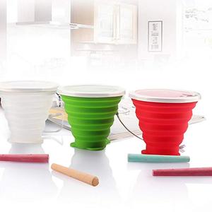 Gobelet pliable en silicone pour les voyages, petit format, étanche, facile à ranger, design pliable, bonne étanchéité, idéal pour les fêtes - Product Image 3