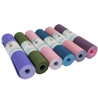 LOGO GRATUIT Stock Lavable Biologique Imprimé Durable Respectueux de l'environnement Haute Qualité Imprimé Personnalisé Exercice de Voyage Antidérapant Tapis de Yoga en TPE