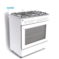 Cuisinière à gaz blanche chinoise Xunda, cinq brûleurs, four multifonctionnel, cuisinière à gaz 5 brûleurs avec four et grill pour boulangerie
