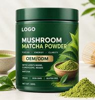 Poudre de Matcha aux Champignons ISO, MOQ Flexible, Délai de Livraison Rapide, Marque Privée, Mélange Superalimentaire Nootropique pour le Soutien Cérébral, Vente en Gros Direct Usine