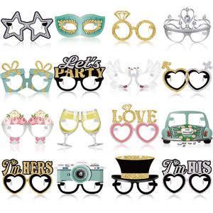 Gafas de Papel para Fotomatón de Boda, Decoraciones para Despedida de Soltera, Gafas de Recién Casados para Fiestas de Compromiso y Recuerdos - Product Image 1