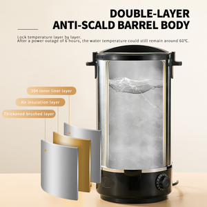 WINNERS Urna de café de acero inoxidable de doble capa Hervidor de agua comercial Hervidor eléctrico Termo de 20 litros para restaurante - Product Image 2