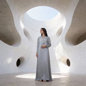 Elegant Maxi <b>Rhinestone</b> Polyester Abaya for Muslim Women Luxury Party Occasion Trendy Wholesale Custom OEM Supplier - Product Image 2