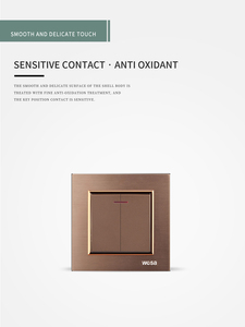 Eu <span class=keywords><strong>2</strong></span> Gang <span class=keywords><strong>1</strong></span> Manier Ce Certificaat Elektrische Metalen Aluminium Frame Drukknop Wandschakelaar Met Indicator Voor Thuis - Product Image 4