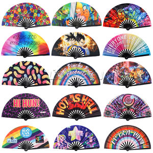 Ventilateur Neon Rave double face personnalisé avec support Artisanat en bambou pour fanatiques - Product Image 6