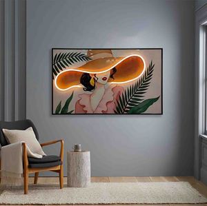 2023 bán buôn vải in LED ánh sáng bức tranh với khung pha lê bức tranh tường nghệ thuật trang trí nội thất - Product Image 4