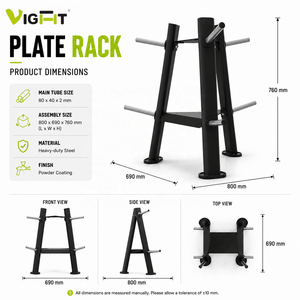 Support de rangement mobile VIGFIT en acier pour plaques de <span class=keywords><strong>poids</strong></span>, haltères et disques de bumper – Organisateur de salle de sport pour <span class=keywords><strong>musculation</strong></span> - Product Image 4