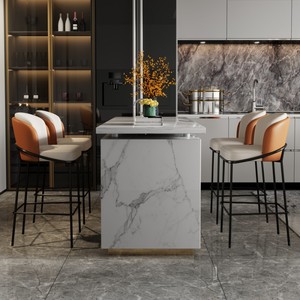 Taburete <span class=keywords><strong>de</strong></span> <span class=keywords><strong>Bar</strong></span> <span class=keywords><strong>de</strong></span> Metal <span class=keywords><strong>de</strong></span> Lujo Nórdico, Silla Alta Moderna para Sala <span class=keywords><strong>de</strong></span> Estar, Dormitorio, <span class=keywords><strong>Bar</strong></span> en Casa, Hotel y Comedor, Duradero y Estable - Product Image 1