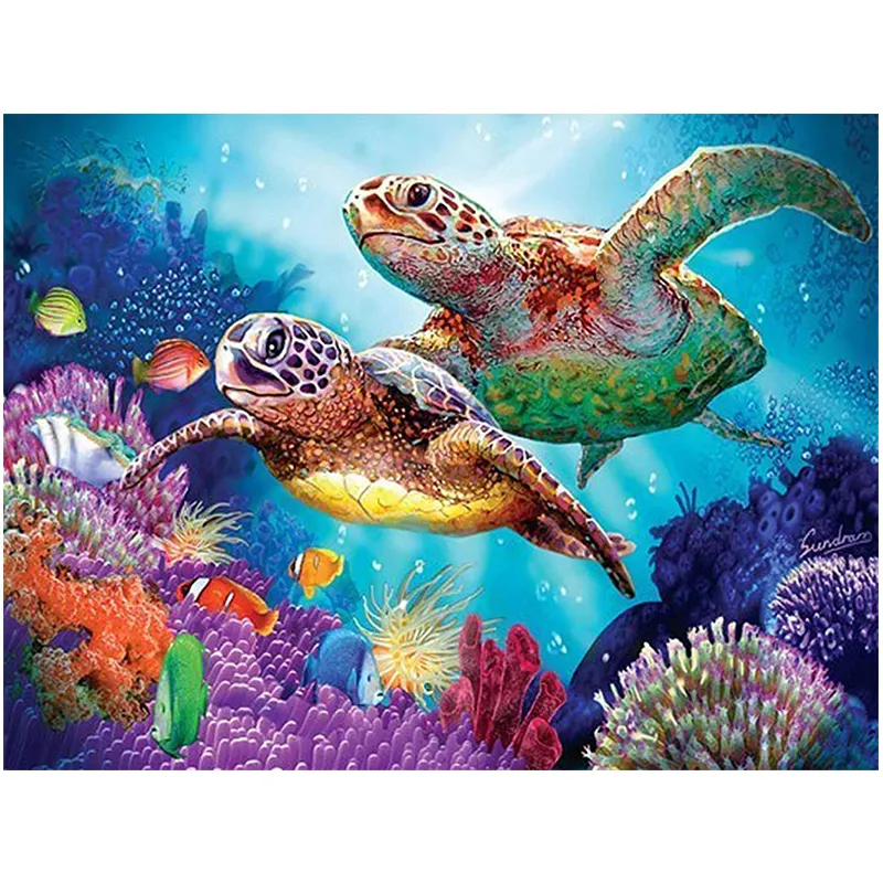 High Quality 5d Diamond Painting Animal Series Returnees In The Sea Diy Diamond Embroidery Interior Home Decoration