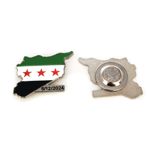 Nuevos pines de solapa magnéticos de metal esmaltado con la bandera de Siria 2024, insignia del Día de las Banderas Sirias del 8 de diciembre de la República Árabe Siria - Product Image 4