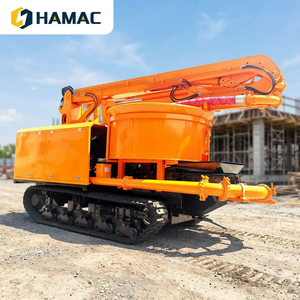 Minibomba de hormigón hidráulica autocargable sobre orugas HMC18 91KW para construcción con bomba de pluma eficiente - Product Image 2