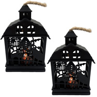 Accessoires de scène pour une ambiance d'horreur créative, lumières nocturnes rétro pour maison hantée, lanternes citrouilles, crânes