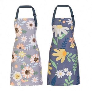 Delantal de Cocina Ecológico de Algodón Floral Resistente para Mujer, con Bolsillos Ajustables, Color Personalizado, Lavable - Product Image 1