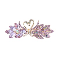 Nouveau design strass arc barrette à cheveux mode coréenne femmes dos tête haut pince gracieux cygne printemps pince à cheveux