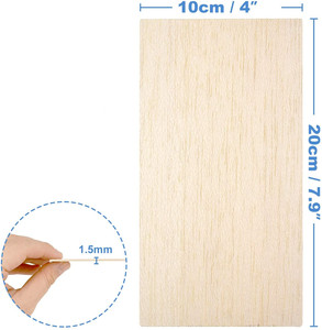 NUOVO Arrivo: Fogli di <span class=keywords><strong>Legno</strong></span> di Balsa Naturale Non Trattato 1000x100x2mm per Modellismo - Product Image 2