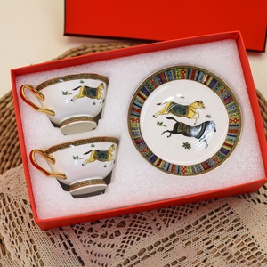 New Product 2 <b>Cups</b> <b>Sets</b> Ceramic Nordic Luxury Coffee <b>Sets</b> Living Room <b>Sets</b> War Horses Porcelain <b>Tea</b> <b>Cups</b> and Saucers - Product Image 3