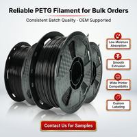 Filament d'imprimante 3D PETG Premium 1,75 mm, tolérance surveillée par laser, résistant aux produits chimiques, stable aux UV, pour impression FDM, industriel, NOIR