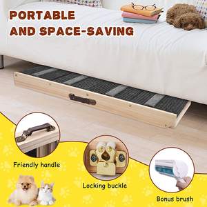 Escaleras para mascotas de 4 escalones con asa, escaleras plegables de madera para mascotas, escalones para perros - Product Image 4