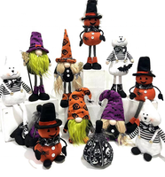 Ensemble de poupées gnomes d'Halloween, ornements en tissu en forme d'araignée, décorations de table en peluche pour la maison et les fêtes, vente en gros, OEM ODM disponibles