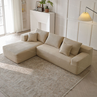 Canapé-lit en velours moderne de luxe en forme de L, 3 places, rembourré en éponge, pour salon et chambre, garantie 12 mois - pour hôtels